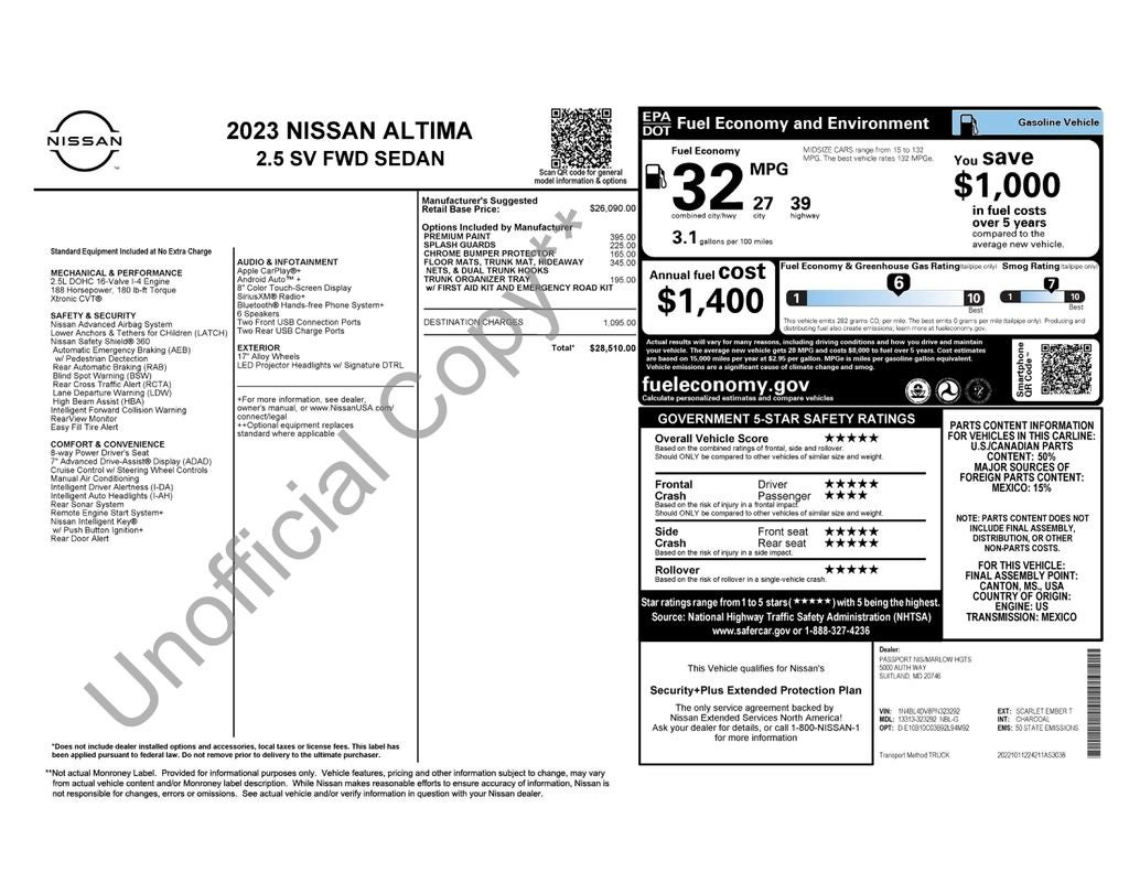 2023 Nissan Altima 2.5 SV