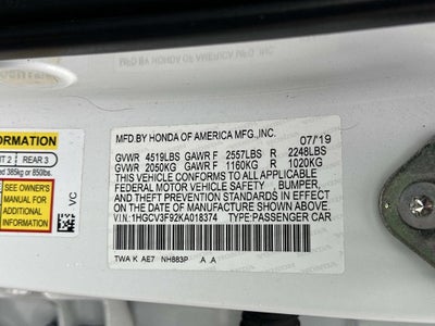 2019 Honda Accord Hybrid Touring