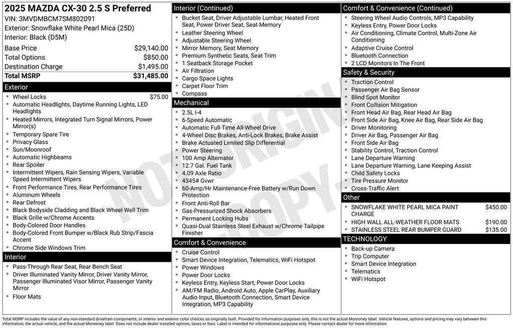 2025 Mazda Mazda CX-30 2.5 S Preferred Package