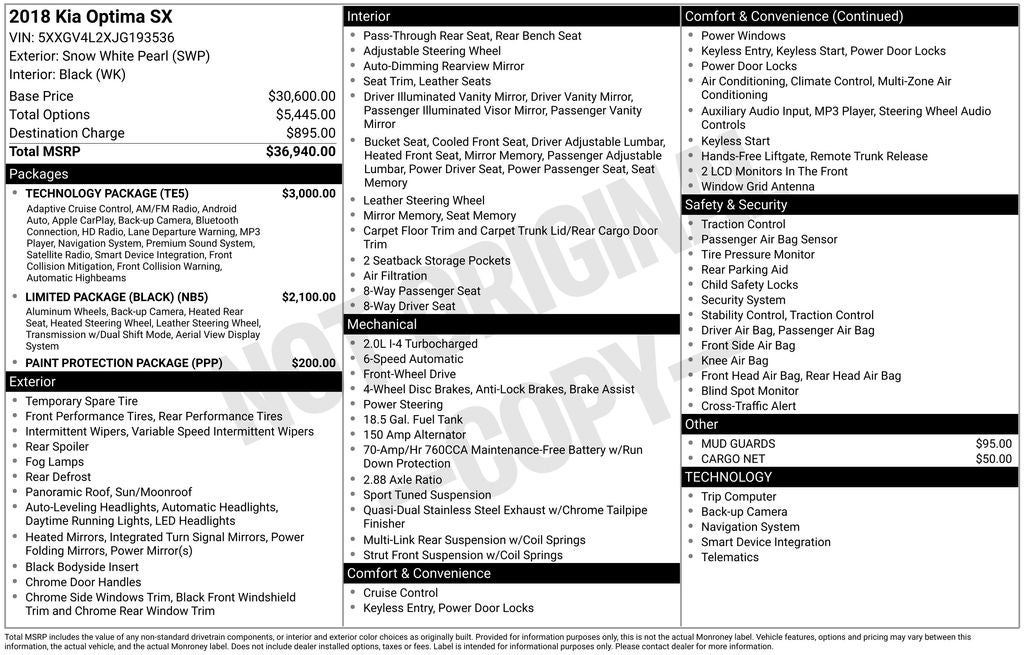 2018 Kia Optima SX Turbo