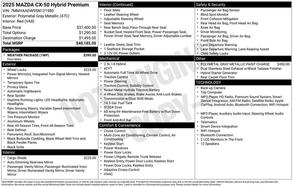 2025 Mazda Mazda CX-50 Hybrid Premium