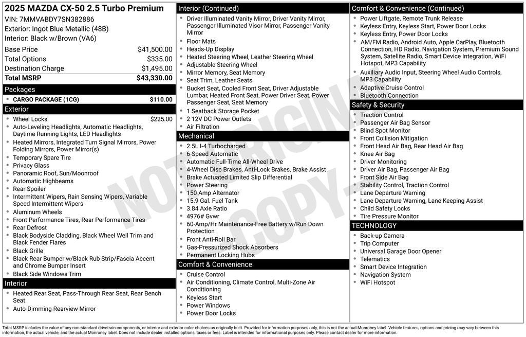 2025 Mazda Mazda CX-50 2.5 Turbo Premium Package