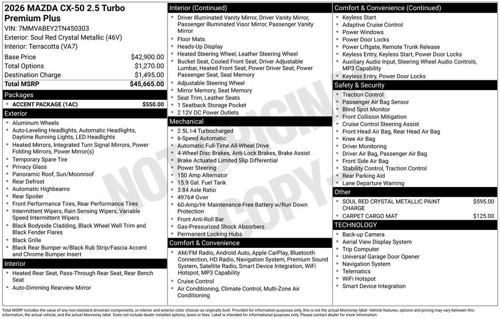2026 Mazda Mazda CX-50 2.5 Turbo Premium Plus