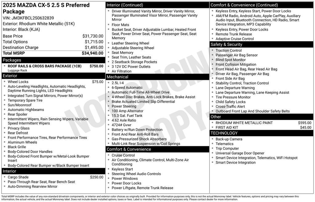 2025 Mazda Mazda CX-5 2.5 S Preferred Package