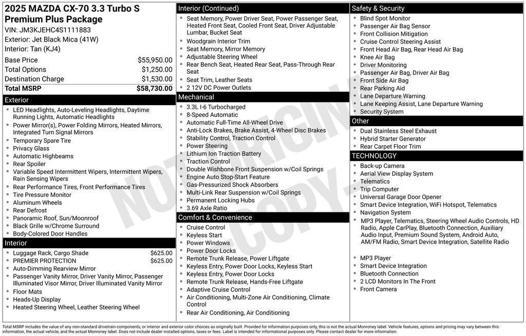 2025 Mazda Mazda CX-70 3.3 Turbo S Premium Plus