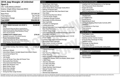 2018 Jeep Wrangler JK Unlimited Sport