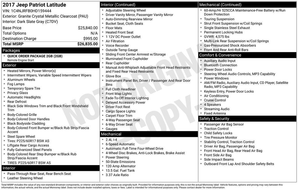 2017 Jeep Patriot Latitude