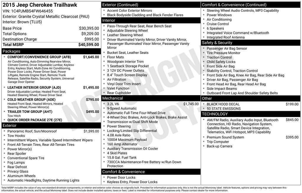 2015 Jeep Cherokee Trailhawk