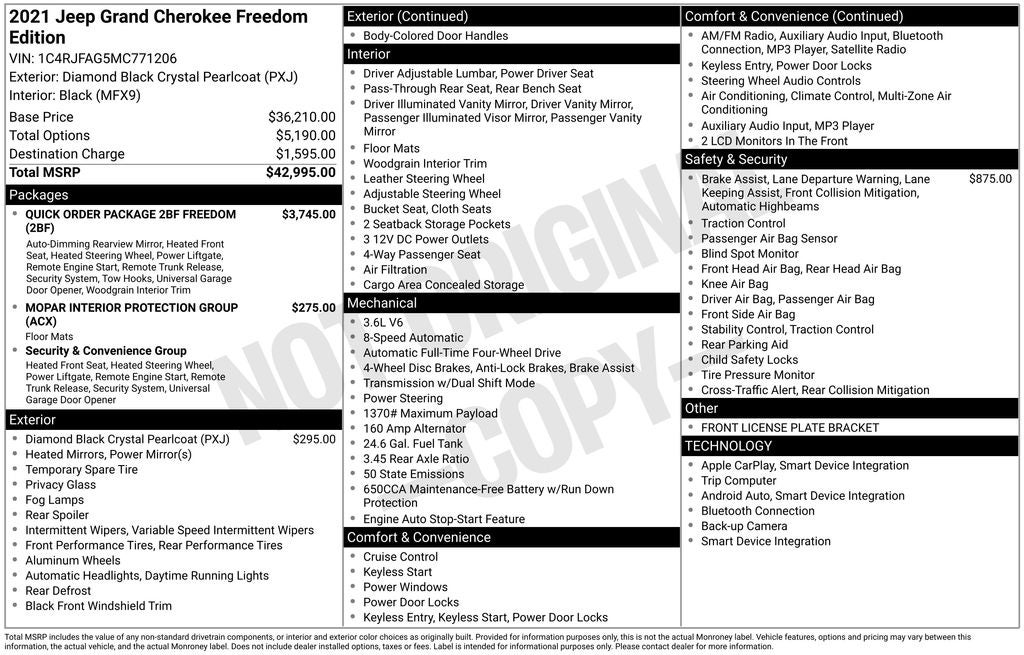 2021 Jeep Grand Cherokee Freedom