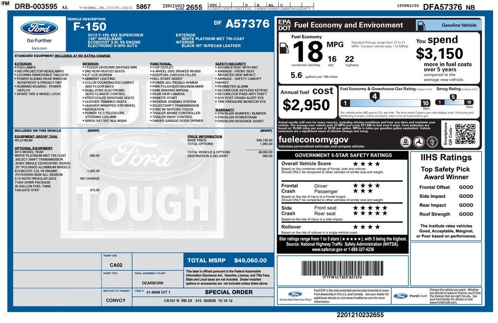 2013 Ford F-150 Platinum
