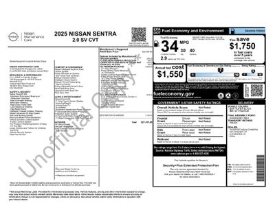 2025 Nissan Sentra SV Nissan Certified