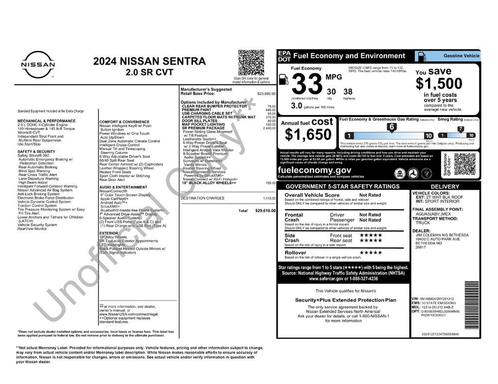2024 Nissan Sentra SR Premium