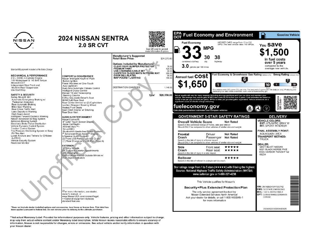 2024 Nissan Sentra SR