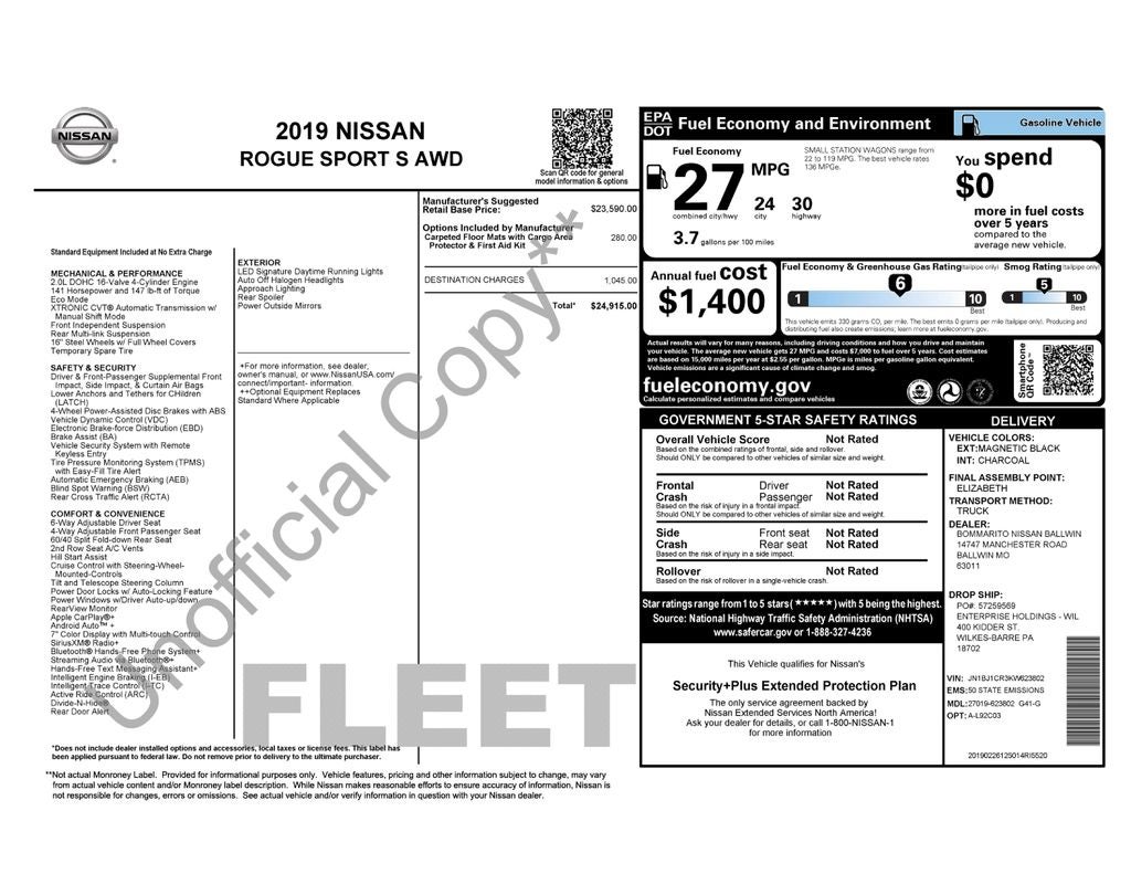 2019 Nissan Rogue Sport S