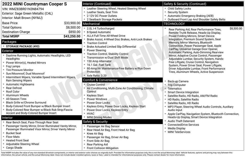 2022 MINI Cooper S Countryman Base