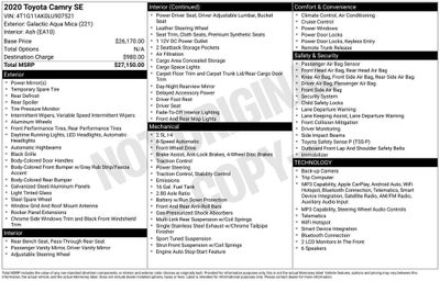 2020 Toyota Camry SE