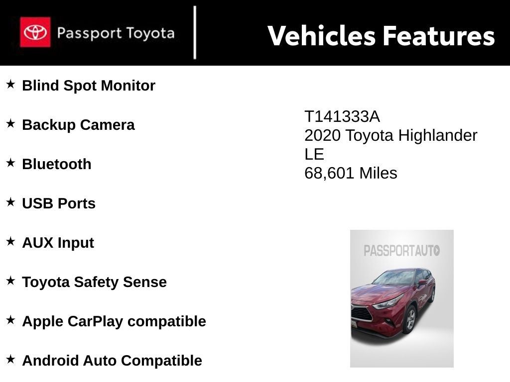 2020 Toyota Highlander LE