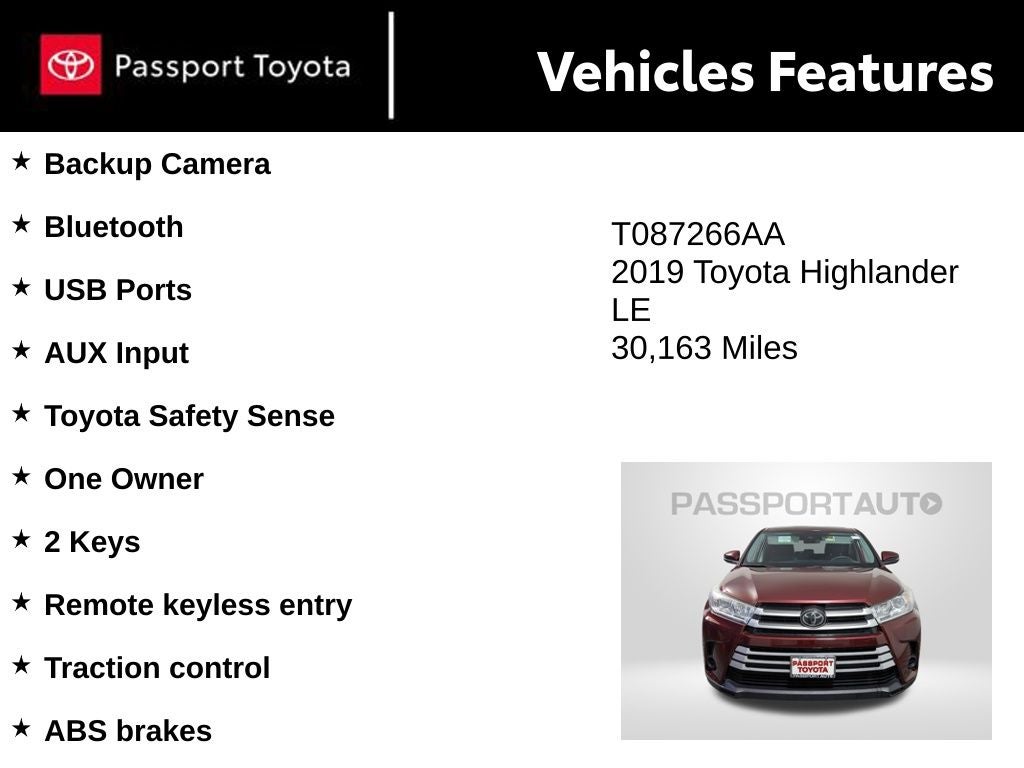 2019 Toyota Highlander LE