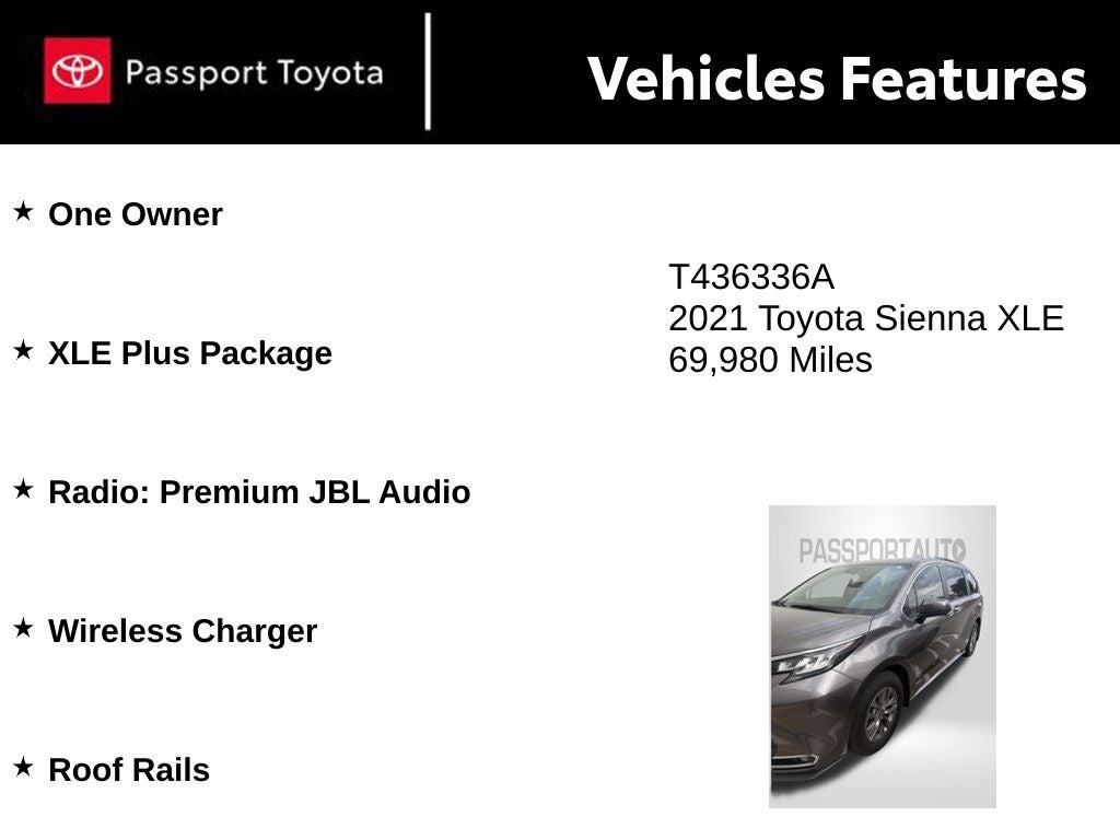 2021 Toyota Sienna XLE 8 Passenger