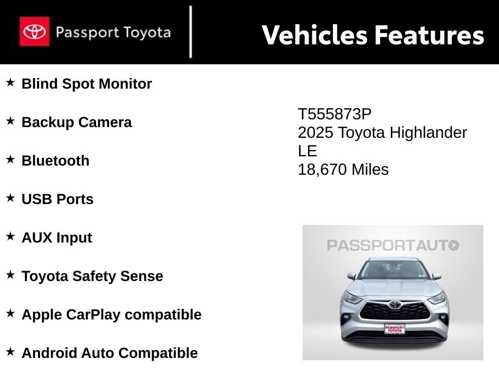 2025 Toyota Highlander LE