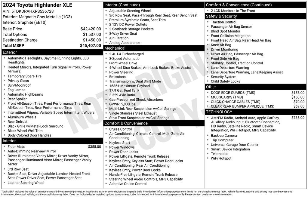 2024 Toyota Highlander XLE