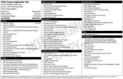 2026 Toyota Highlander XLE