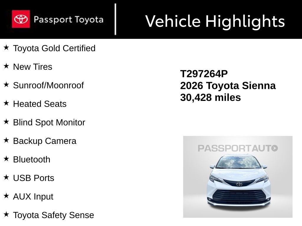 2026 Toyota Sienna XLE 8 Passenger