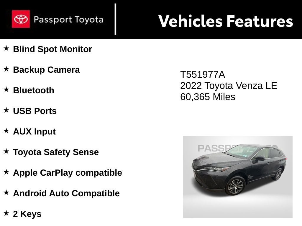2022 Toyota Venza LE