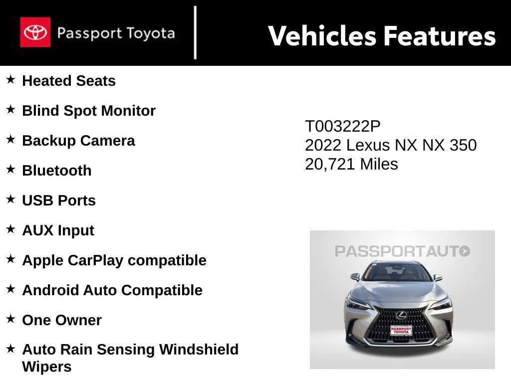 2022 Lexus NX 350 Base