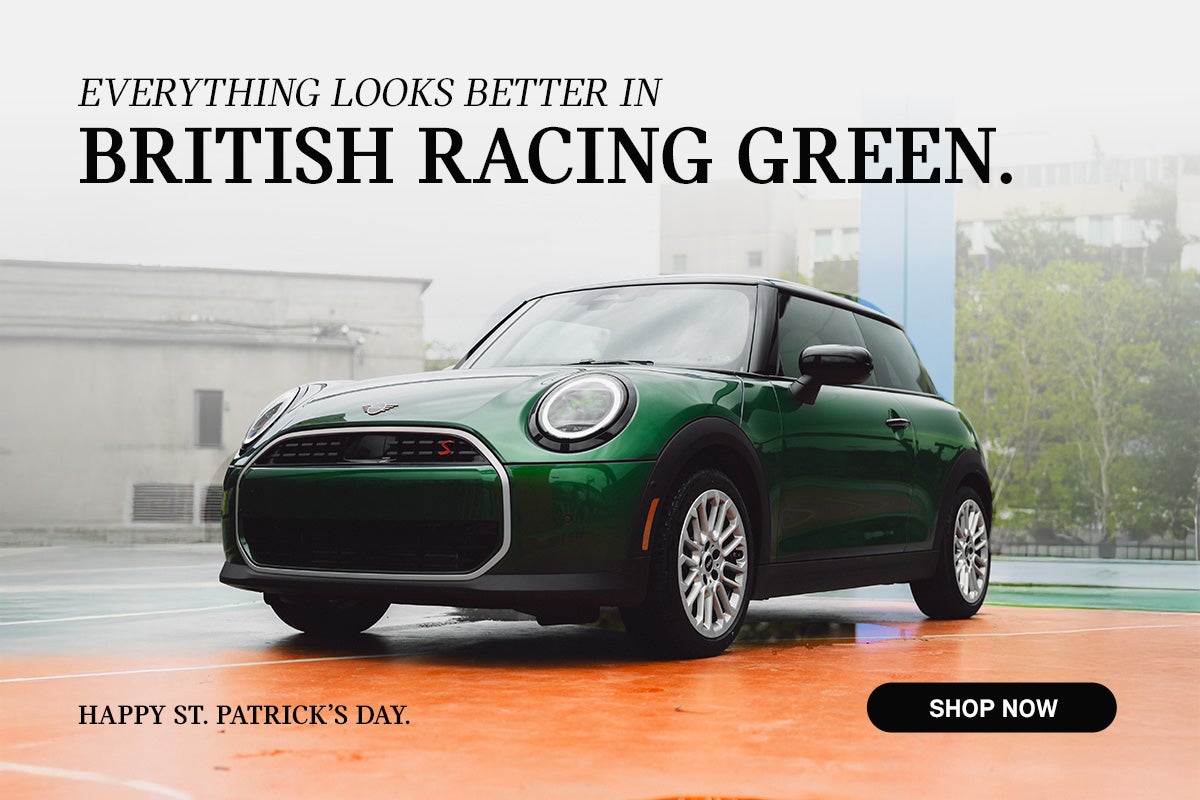 Front view of green 2 door